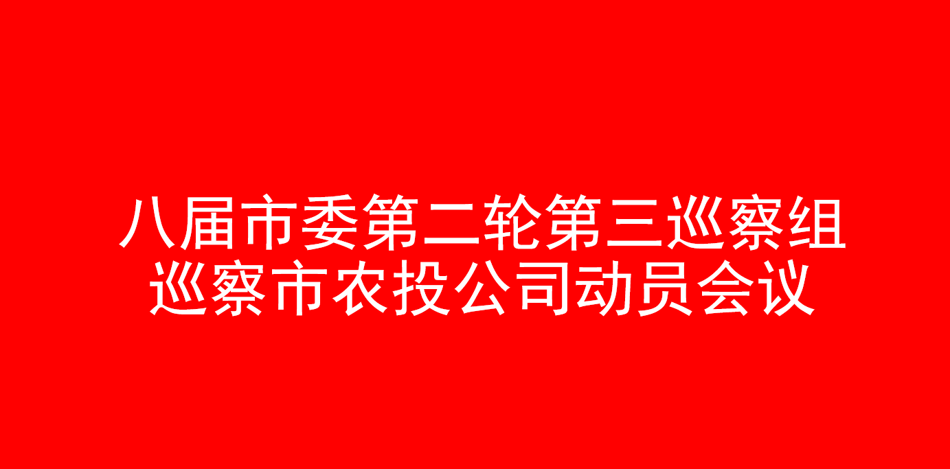 八屆市委第二輪第三巡察組巡察市農(nóng)投公司動(dòng)員會(huì)議召開(kāi)